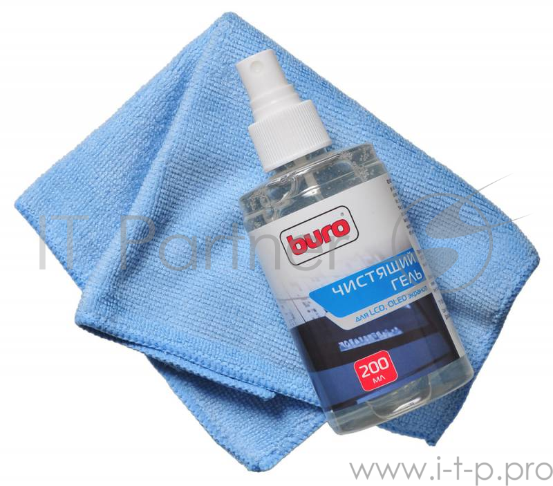 Чистящие средства BURO BU-GLCD 817420 Гель для чистки LCD LED Plasma панелей 200 мл+микрофибра 25*25