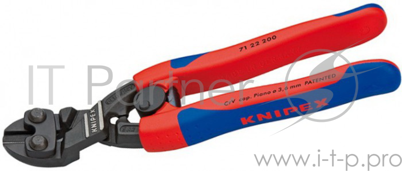 Болторез компактный KNIPEX 7122200 КОБОЛТ 200мм с двухцветными многокомпонентными чехлами