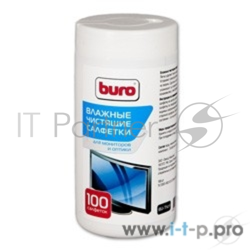 Чистящие средства BURO BU-TSCRL 817440 Туба с чистящими салфетками, для экранов и оптики, 100 шт.