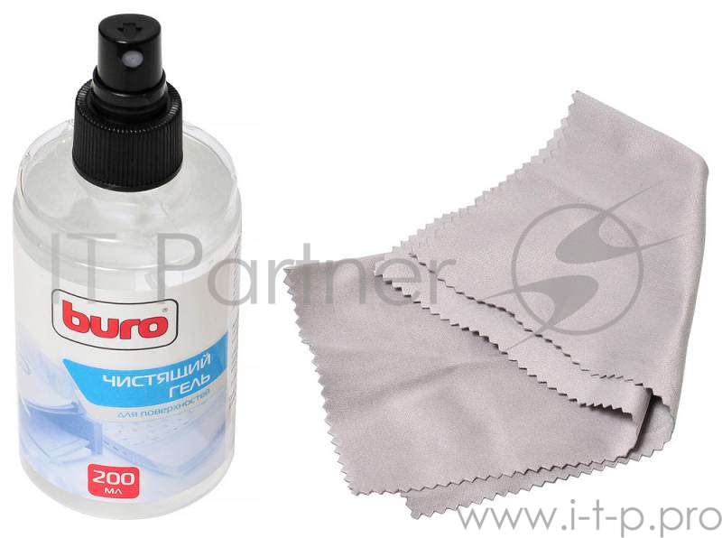 Чистящие средства BURO BU-GSURFACE 817422 Гель для чистки пластика, 200 мл и салфетка из микрофибры