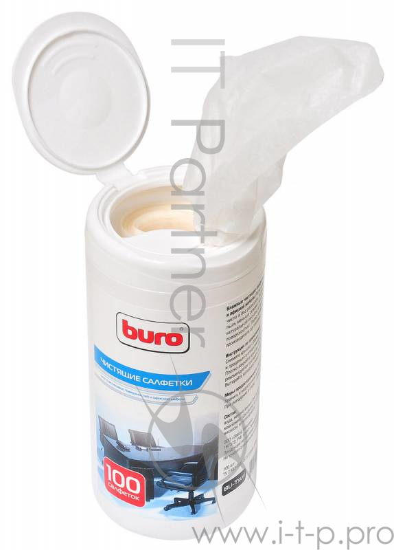Чистящие средства BURO BU-TSURL 817442 Туба с чистящими салфетками, для поверхностей, 100 шт.