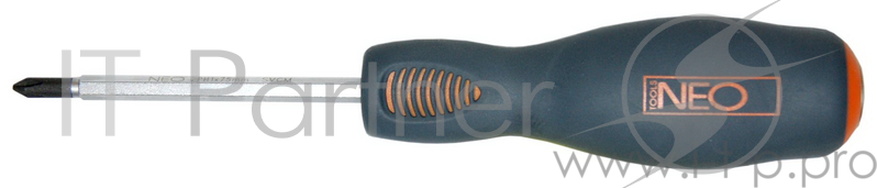 Отвертка NEO 04-028 крестовая усиленная ударная Philips PH2x100мм, CrMo