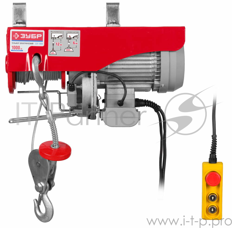 Тельфер ЗУБР ЗЭТ-1000 электро 1600Вт 1000/500кг