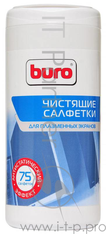 Чистящие средства BURO BU-TPSMA 817438 Туба с чистящими салфетками, для ухода за плазменными экранами, 75 шт.