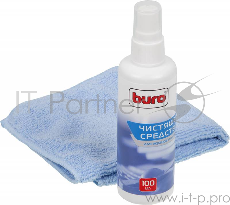 Чистящие средства BURO BU-S/MF 817428 Набор чистящий, микрофибра 25 х 25 мм + спрей для экранов и оптики 100 мл, 1 шт.