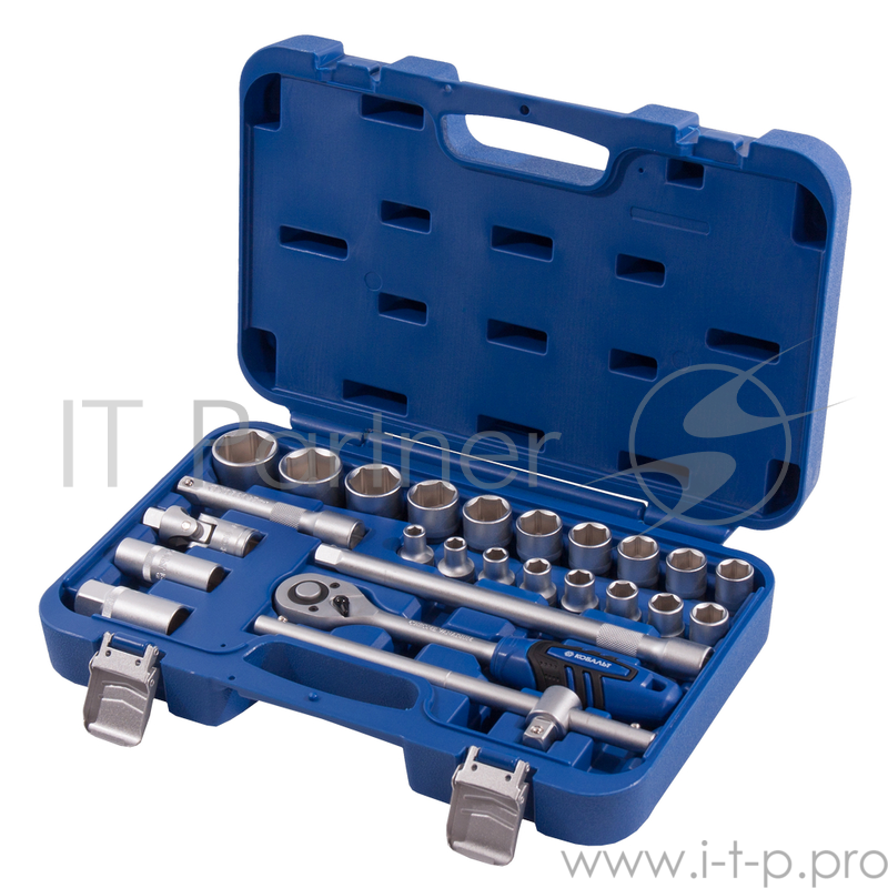 Набор головок КОБАЛЬТ 010202-25 торцевых 1/2'' 25предм. кейс