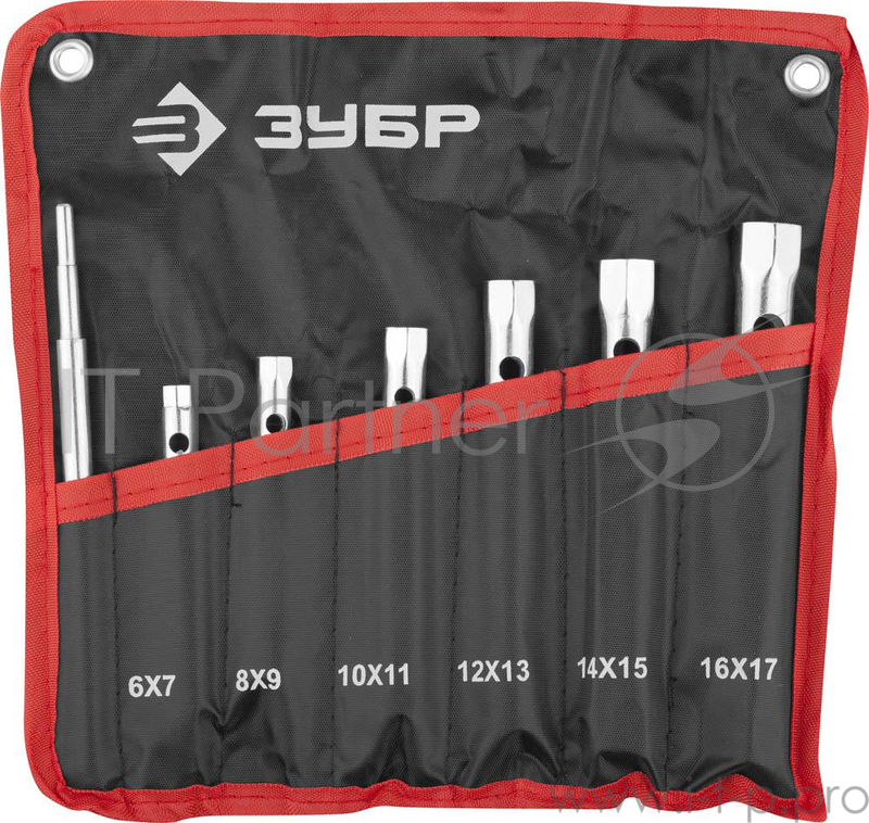 Набор ЗУБР МАСТЕР 27162-H7 трубчатые двухсторонние. 6-17мм. с воротком. 7шт