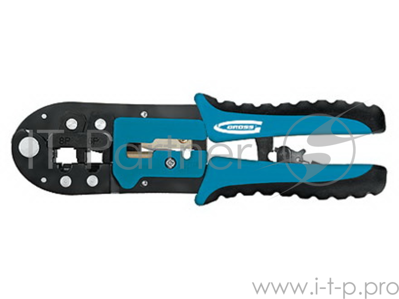 Клещи для обжима клемм GROSS 17719 RJ–45, 6P, 8P и RJ–11/12, 6P, 8P