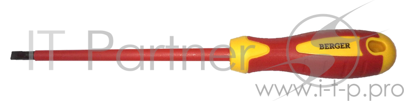 Отвертка BERGER BG1052 шлицевая 0.6x3.5x100мм диэлектрическая до 1000В
