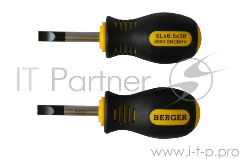Отвертка BERGER BG1045 шлицевая 6.5x38мм