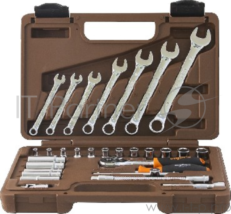 Набор торцевых головок OMBRA OMT30S 1/4'' DR и комбин. ключей, 30 предметов