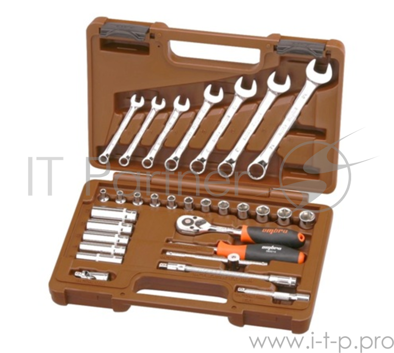 Набор торцевых головок OMBRA OMT30S 1/4'' DR и комбин. ключей, 30 предметов