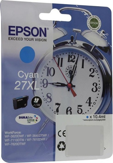 Расходные материалы EPSON C13T27124020/4022 Singlepack Cyan 27XL DURABrite Ultra Ink for WF7110/7610/7620 (cons ink)