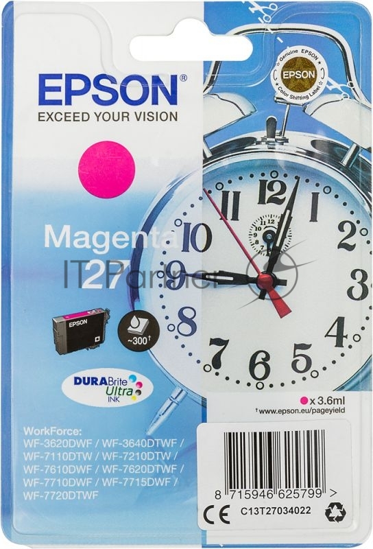 Расходные материалы EPSON C13T27034020/4022 I/C Magenta WF7110/7610 (cons ink)