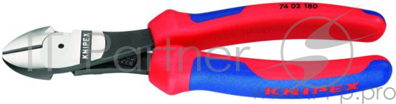 Бокорезы силовые KNIPEX 7402180 180мм диагональные, особой мощности,с двухцв многокомп чехлами