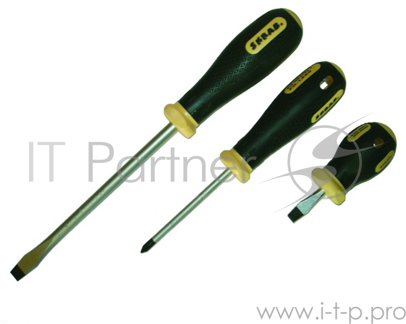 Отвертка SKRAB 41325 SL5.5х100мм черная резиновая ручка,хром-ванадиевая сталь