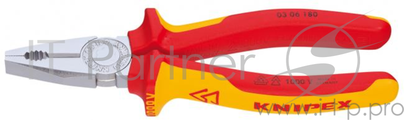 Пассатижи KNIPEX 0306160 1000V 160мм электротехнический. сталь инструментальная, закаленная