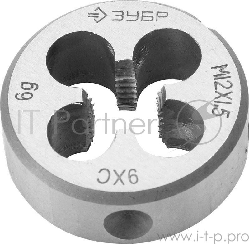 Плашка ЗУБР 4-28022-12-1.5 МАСТЕР круглая ручная мелкий шаг М12x1.5