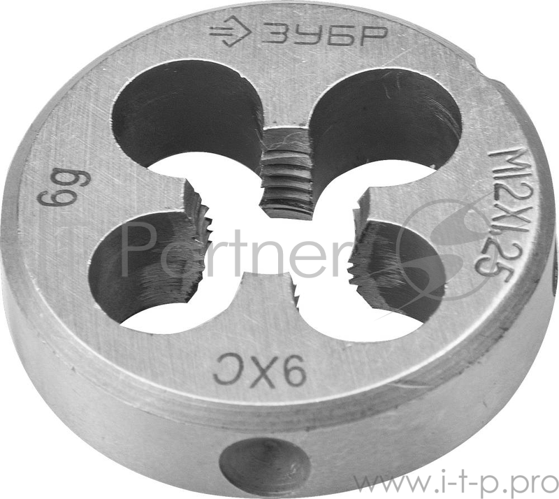 Плашка ЗУБР 4-28022-12-1.25 МАСТЕР круглая ручная мелкий шаг М12x1.25