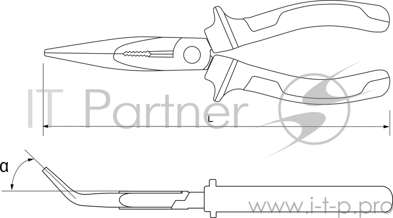 Утконосы THORVIK BNP0200 длинногубцы изогнутые 200мм