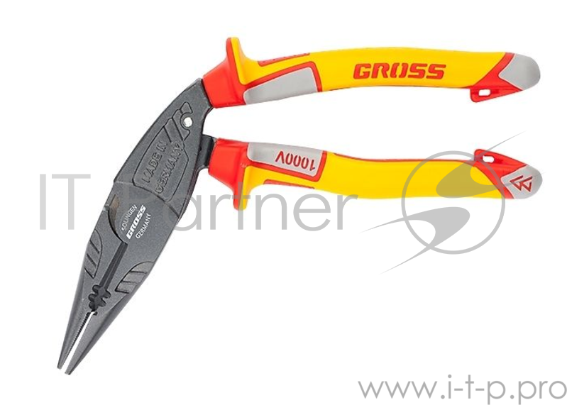 Утконосы GROSS 17181 длинногубцы комбинированные диэлектрические рукоятки до 1000в 200мм