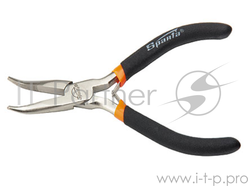 Утконосы SPARTA 17822 длинногубцы mini 130мм никелированные изогнутые авторазжим