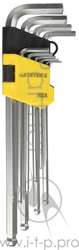 Набор STAYER MASTER 2741-H9 длинные.сатинированное покрытие.пластик.держатель.HEX 1.5-10мм.9 пред
