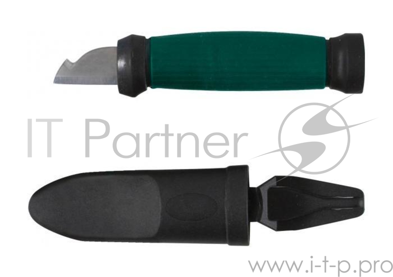 Нож FIT 10642 электрика нерж.сталь прорез.ручка 2-сторонняя заточка лезвие 33мм