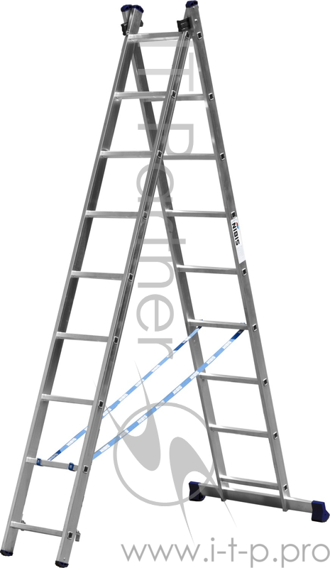 Лестница СИБИН 38823-09 универсальная двухсекционная 9ступеней