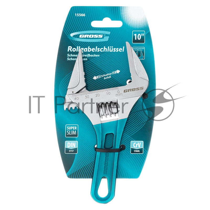 Ключ разводной GROSS 15566 (0 - 20 мм) 160мм