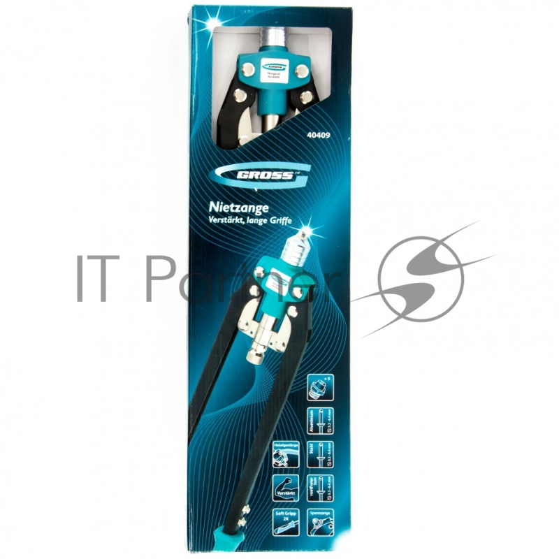 Заклепочник GROSS 40409 двуручный усиленный 520мм удлинрукоятки для заклепок 3.2-4.0-4.8-6.0-64