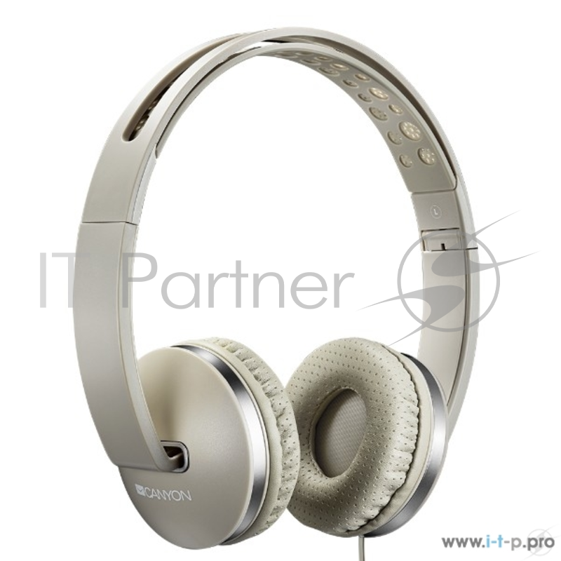 Наушники и микрофоны CANYON CNS-CHP4BE Stereo headphone with microphone and switch of answer/end phone call, cable 1.2M, Beige