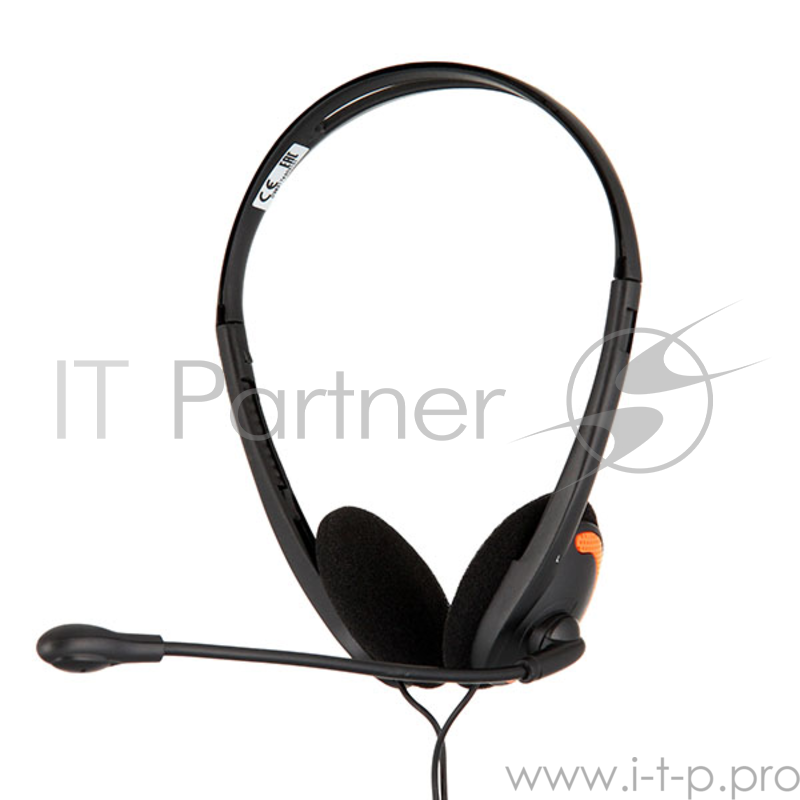 Наушники и микрофоны CANYON PC headset with microphone, volume control and adjustable headband, cable 1.8M, Black/Orange CNS-CHS01BO