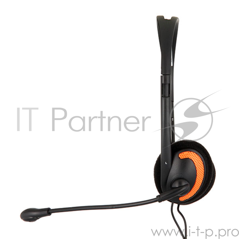 Наушники и микрофоны CANYON PC headset with microphone, volume control and adjustable headband, cable 1.8M, Black/Orange CNS-CHS01BO