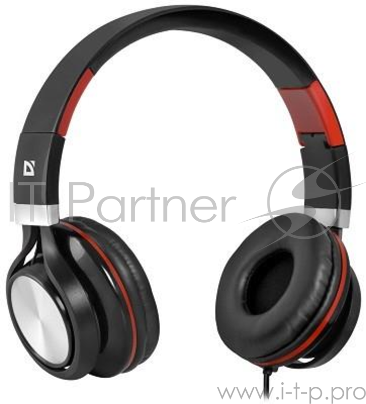 Наушники Defender Accord 175 черный + красный, кабель 1,2 м 63175