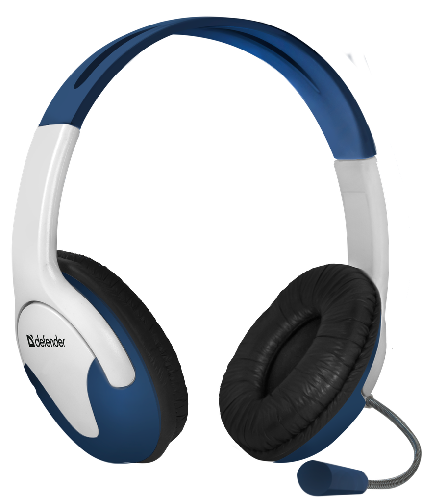 Наушники Defender Bravo 116 белый+синий 1,8 м кабель 63116