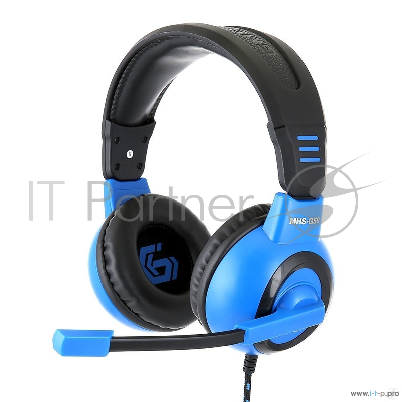 Наушники Gembird MHS-G50, код Survarium, черн/син, рег. громкости, откл. мик, кабель 2.5м