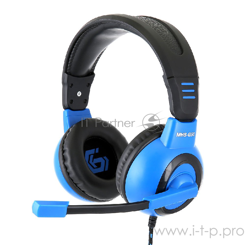 Наушники Gembird MHS-G50, код Survarium, черн/син, рег. громкости, откл. мик, кабель 2.5м
