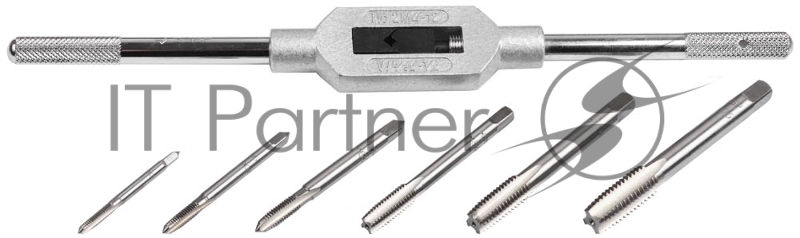 Набор метчиков ЗУБР 28126-H7 МАСТЕР М4-М12 метчикодержатель - на карточке 7пр.