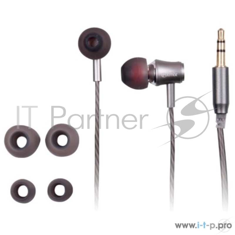 Наушники RITMIX RH-130 Space grey, наушники вкладыши {92 дБ, разъем mini jack 3.5mm}