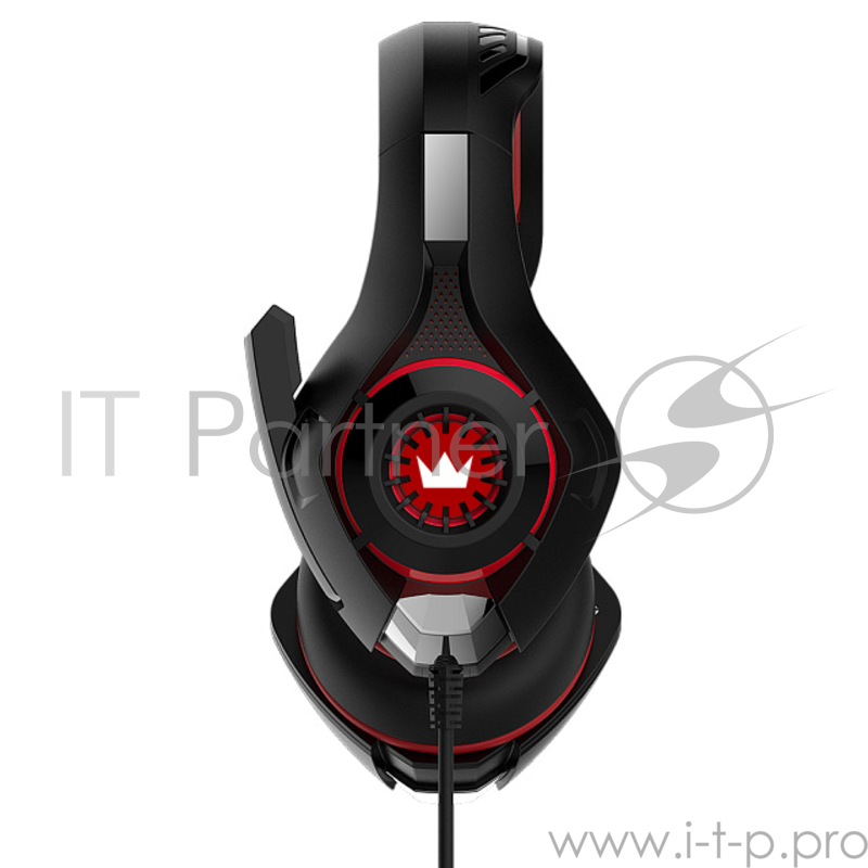 Наушники CROWN CMGH-102T Black&red (Подключение USB, встроенная аудио карта, Частотныи? диапазон: 20Гц-20,000 Гц ,Кабель 2.1м,Размер D 250мм)