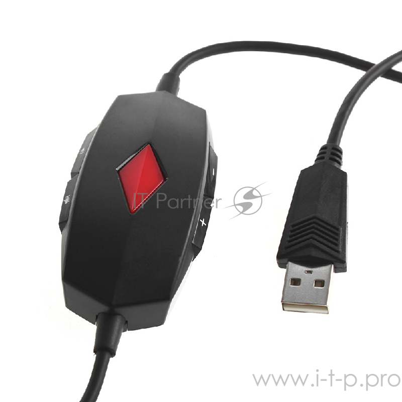 Наушники CROWN CMGH-102T Black&red (Подключение USB, встроенная аудио карта, Частотныи? диапазон: 20Гц-20,000 Гц ,Кабель 2.1м,Размер D 250мм)