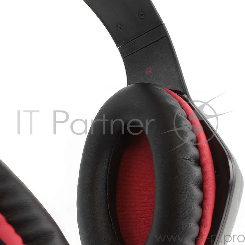 Наушники CROWN CMGH-102T Black&red (Подключение USB, встроенная аудио карта, Частотныи? диапазон: 20Гц-20,000 Гц ,Кабель 2.1м,Размер D 250мм)