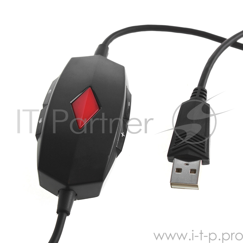 Наушники CROWN CMGH-102T Black&red (Подключение USB, встроенная аудио карта, Частотныи? диапазон: 20Гц-20,000 Гц ,Кабель 2.1м,Размер D 250мм)