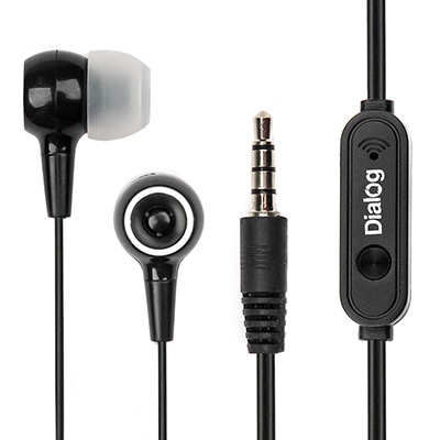 Наушники Гарнитура ES-10 Dialog с кнопкой ответа для мобильных устройств, черная