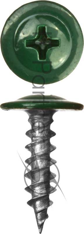 Зубр Саморезы с прессшайбой по листовому металлу до 0,9 мм, окрашенные в RAL-6005, PH2, 4,2x16 мм, 500шт 300191-42-016-6005