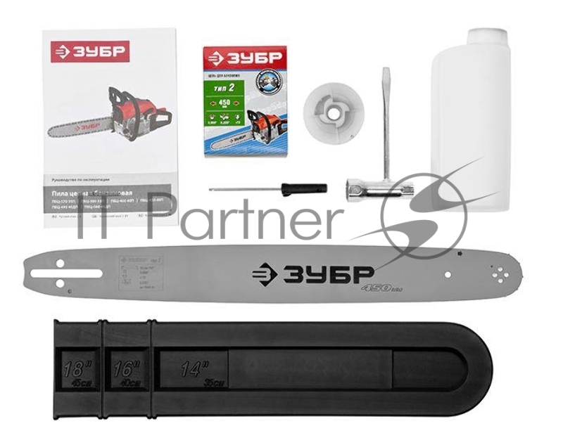 Бензопила ЗУБР ПБЦ-490 45ДП 2.2кВт 49 см3 12500об/мин шина45см праймер