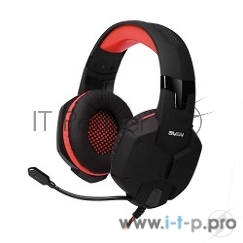 Наушники SVEN AP-G988MV черно-красный {с полноразмерными наушниками закрытого типа, встроенный регулятор громкости, подключение: 2 x mini jack 3.5 mm, частота воспроизведения 20-20000 Гц}