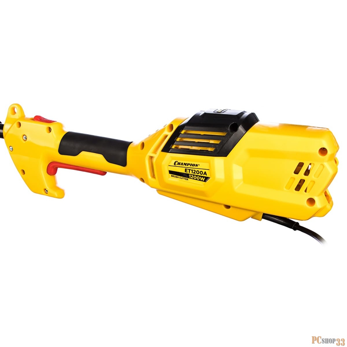 Триммер CHAMPION ET1200A 1200Вт 43/23см верхний двиг., прямая разъемная штанга 5.7кг фреза