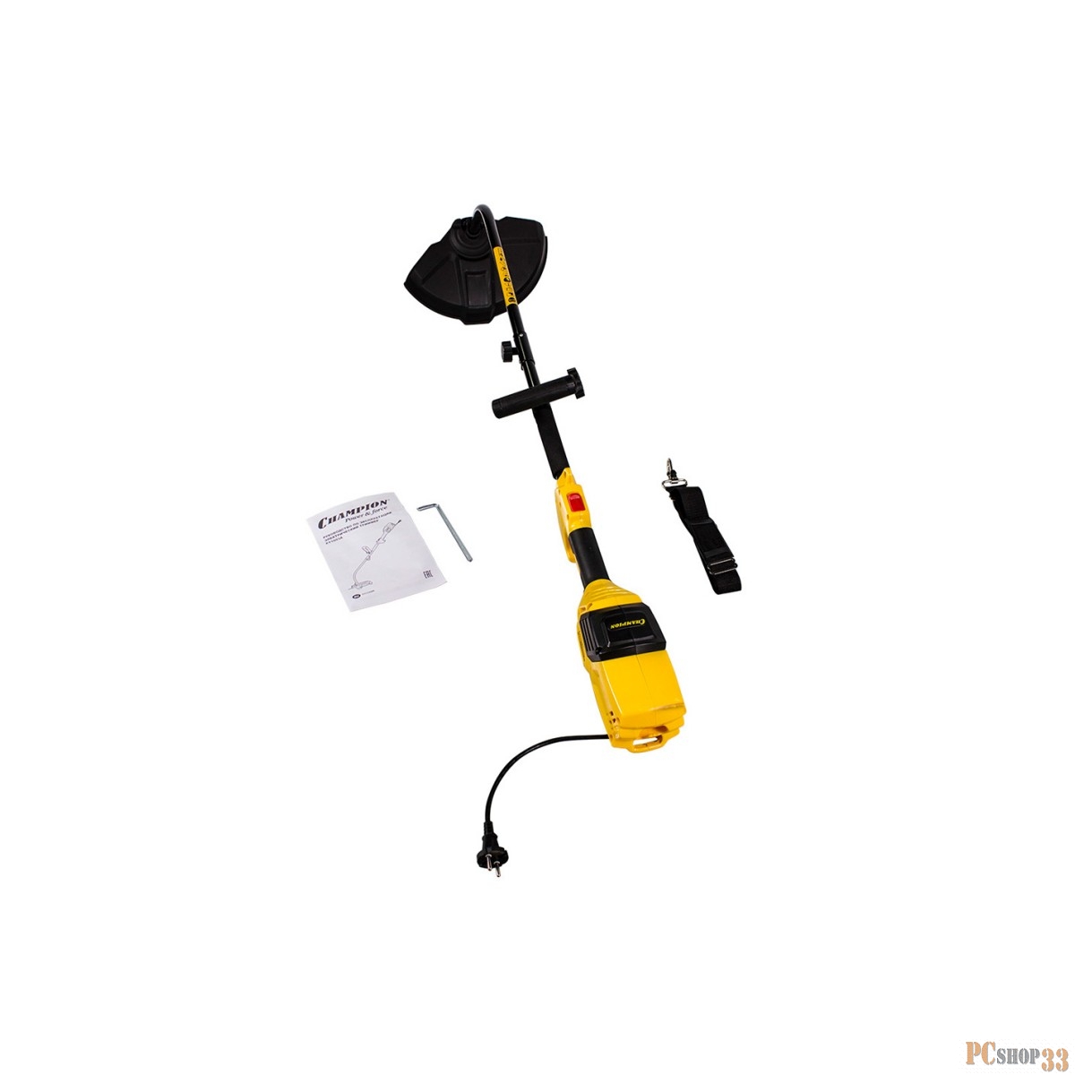 Триммер CHAMPION ET1003A 1000Вт 35см верхний двиг., изогнутая разъемная штанга 3.9кг